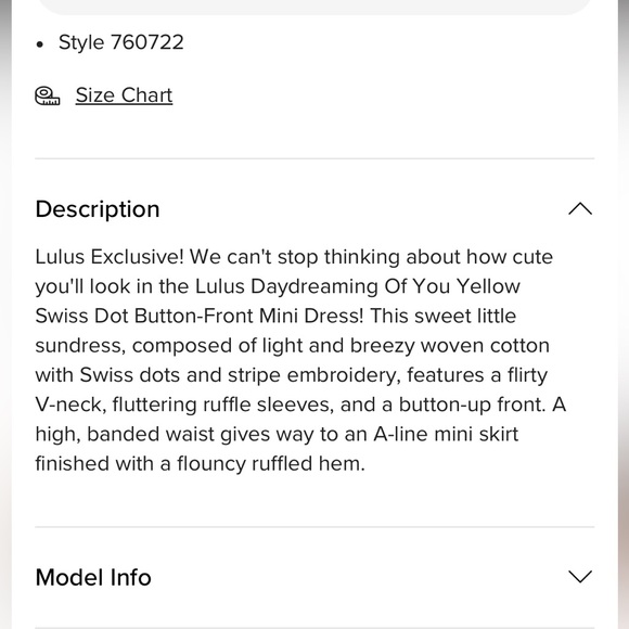 Lulus Daydreamimg of You Yellow Swiss Dot Button-Front Mini Dress Size Small - Picture 4 of 7